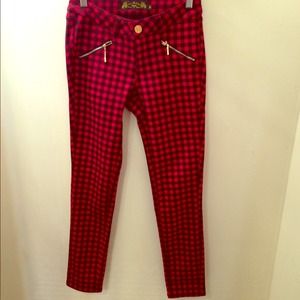 Red plaid pants