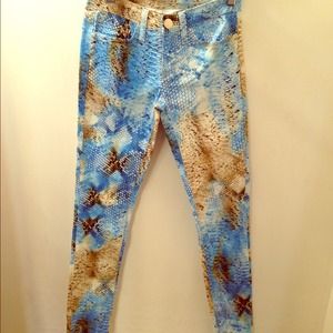 Blue skinny snake pants made in USA
