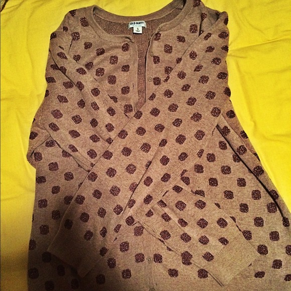 Metallic polka dot cardigan