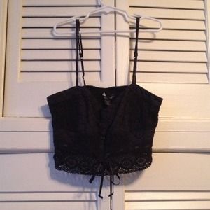 Very cute navy blue lace top