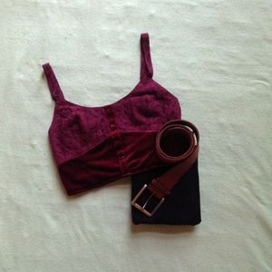 Maroon Velvet Bralette