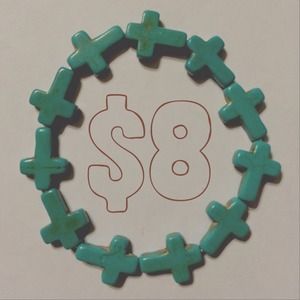 Turquoise cross bracelet