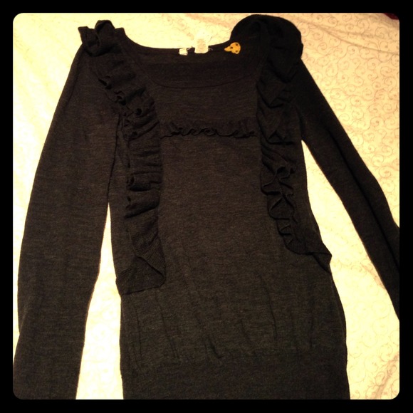 Grey ruffle sweater