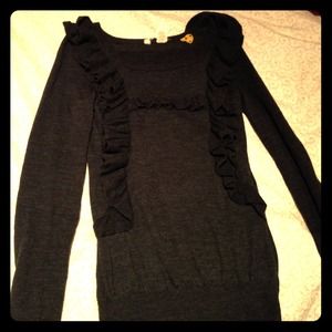 Grey ruffle sweater