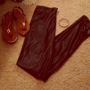 Large Faux Leather Leggings