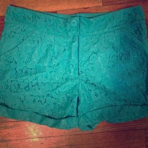 Laced Floral Baby Blue Shorts