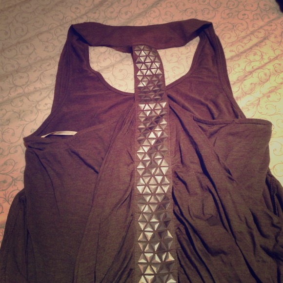 Army green tank with back design