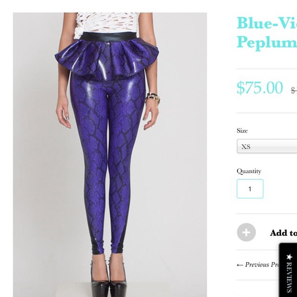 Purple peplum pant