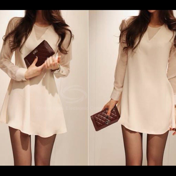 BRAND NEW NEVER WORN White knee high slip on dress