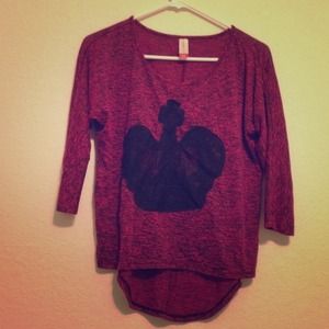 High to low crown sweater