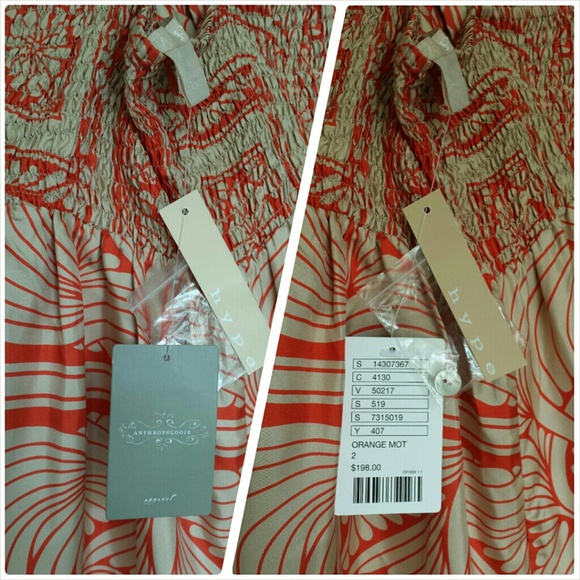 SOLD NWT Anthropologie Hype Silk Orange Sundress - Picture 3 of 4