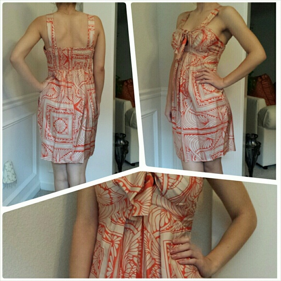 SOLD NWT Anthropologie Hype Silk Orange Sundress - Picture 4 of 4