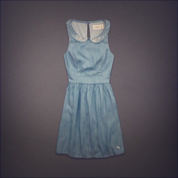 Abercrombie Brittany blue jeweled dress