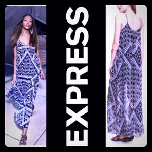 👗BATIK PRINT TRAPEZE MAXI DRESS, BLUE👗