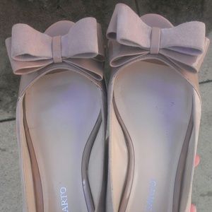 Franco Sarto Pink Suede Peeptoe Shoes