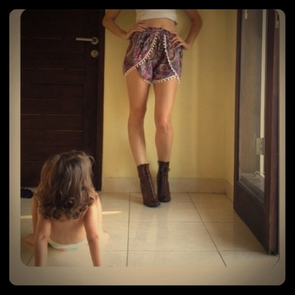 handmade Dresses & Skirts - Reserved! Perfect winged paisley Pompom shorts!