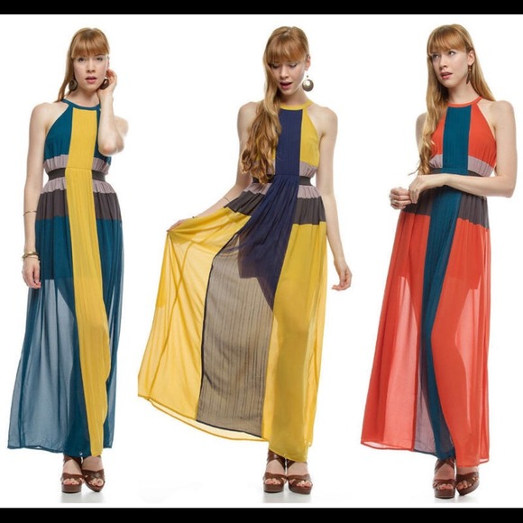 Ya Los Angeles Dresses New Ya Los Angeles Pleated Silk Blend Maxi