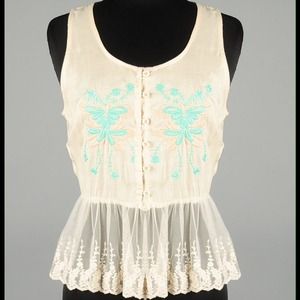 Dainty feminine sleeveless Peplum tank Blouse. M&L