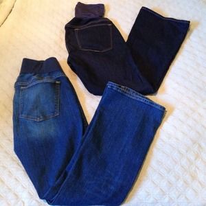 Two pair Gap maternity sexy boot cut jeans!