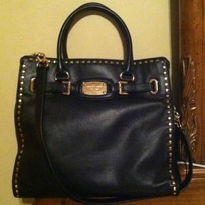 Michael Kors Hamilton Whipped Hand Bag $398 Black