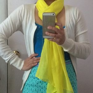 NWT J Crew Lightweight Neon Yellow Green Scarf