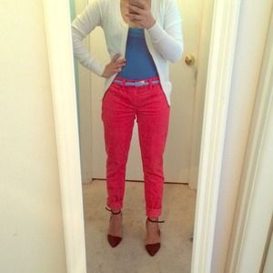 NWT J Crew Toothpick Skinny Cord Pants in Coral 27