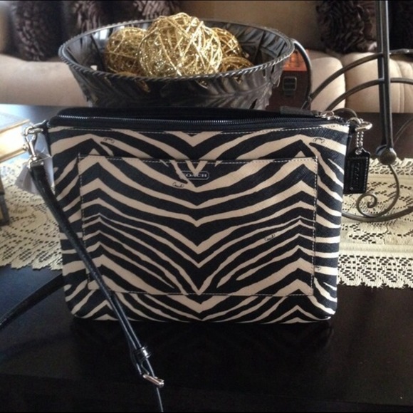 Coach Accessories - Coach Zebra Print Tablet Crossbody