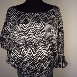 Express Silk zebra striped tunic top