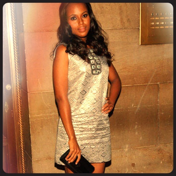 TORY BURCH SILVER SLEEVELESS METALLIC DRESS