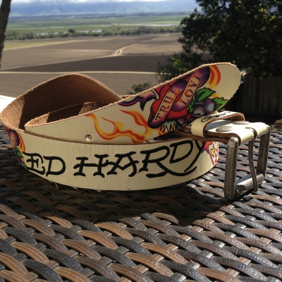 Ed Hardy genuine leather belt size large