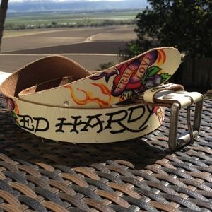 Ed Hardy genuine leather belt size large