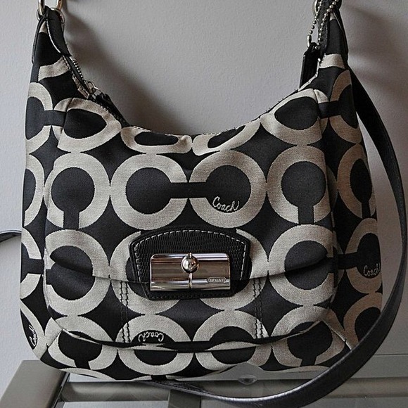 SOLD..Coach Kristin op art hobo Crossbody bag