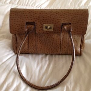 Brown ostrich handbag- Reduced!