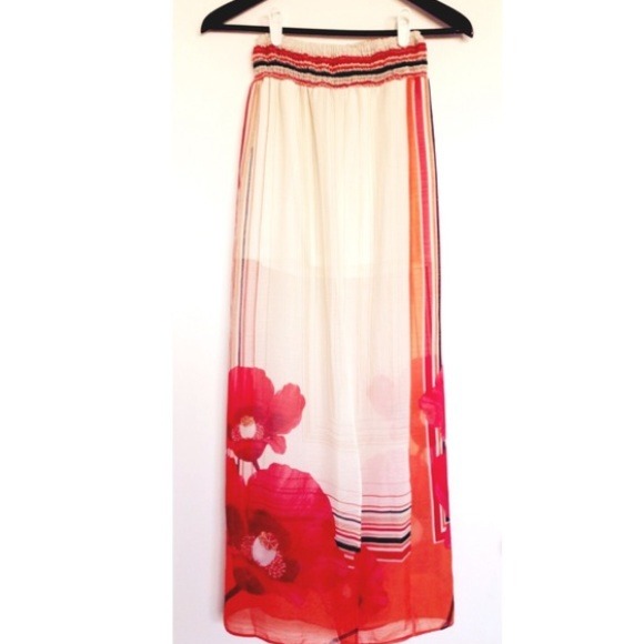 Looking for BCNU red floral maxi skirt small
