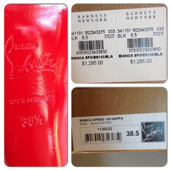 $1295 CHRISTIAN LOUBOUTIN 140 BIANCA SPIKES 38.5 - Picture 4 of 4
