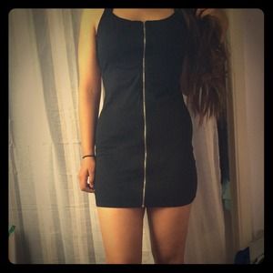 Black cage back dress