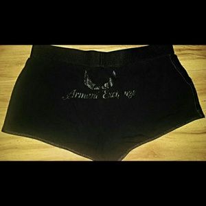 A/X Armani Exchange Black  Embellished Shorts