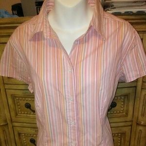 Blouse, multi color stripes,X Large, new york & co