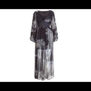 Grey floral maxi dress uk4 us0