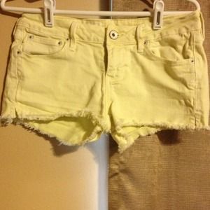 Yellow Denim Shorts