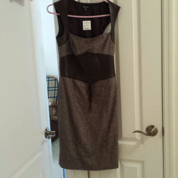 SOLD --- Bebe Geniune Wool Leather Dress