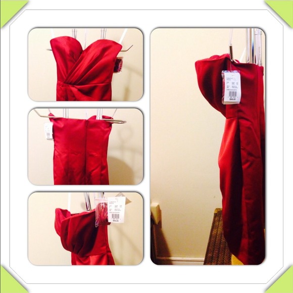 David's bridal red dress knee high