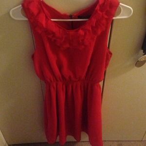 Red, sleeveless dress!!