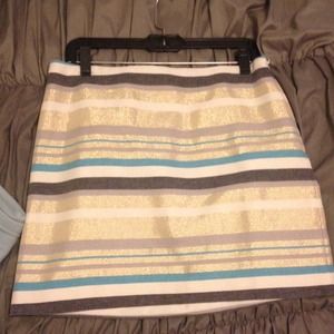 LOFT metallic stripe skirt