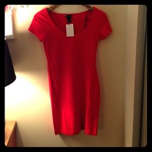 red hm bodycon dress