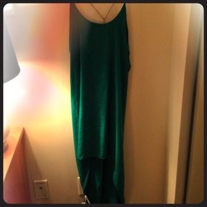 High low maxi green dress