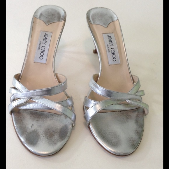Jimmy Choo Shoes - Jimmy Choo Silver Sandals Size 38.5