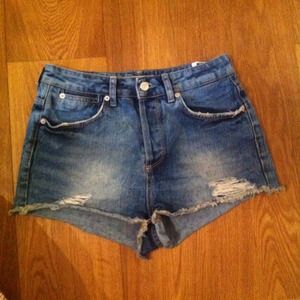 TopShop High-Waisted Denim Shorts(ripped)