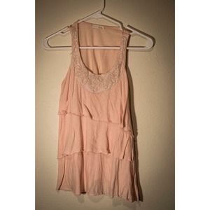 Pink Ruffled Lace Top