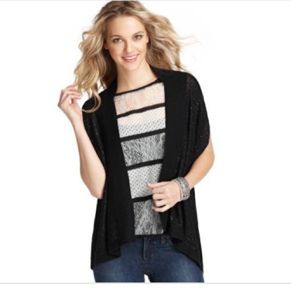 LOFT Tops - LOFT SEQUINS open cardigan And lace top.
